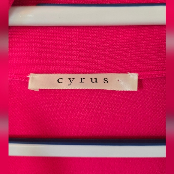 Cyrus | Bright Pink Long Sleeve Cardigan Size Medium - Picture 6 of 8